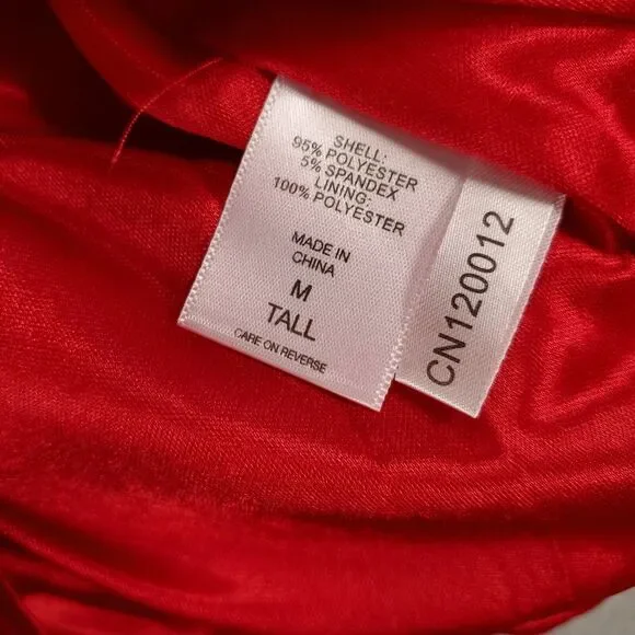 New York & Company Dress Womens Medium Tall Red Birds Floral Stretch NWT - Picture 9 of 13